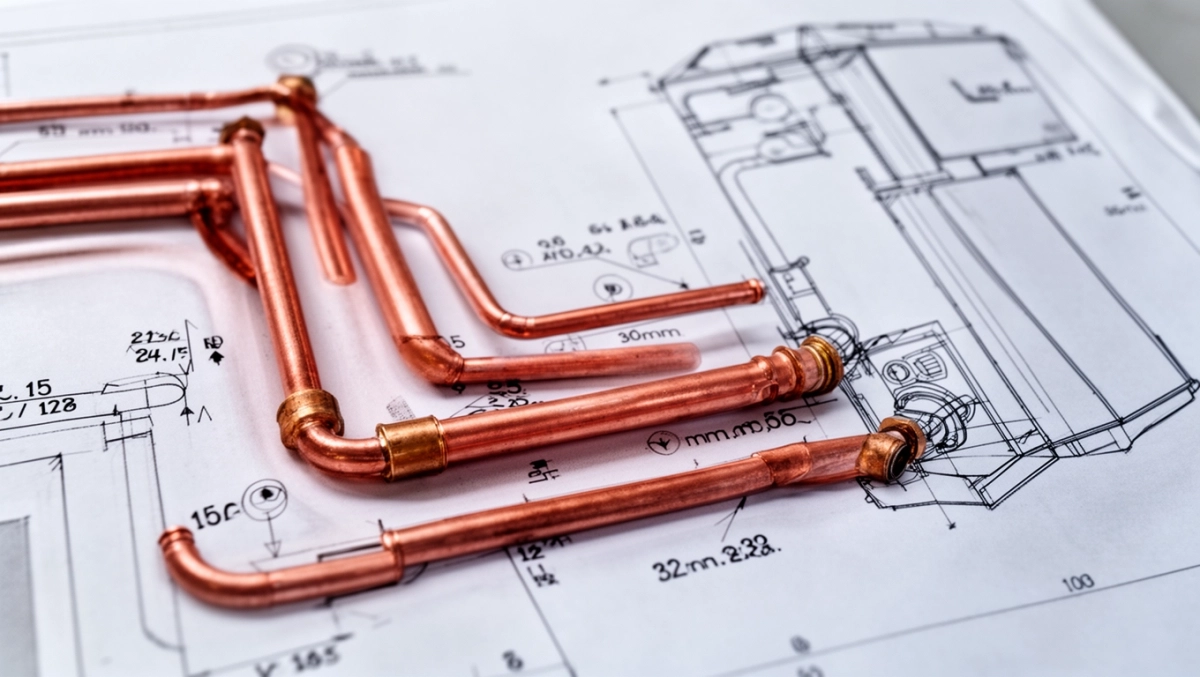 schemat instalacji co średnice rur