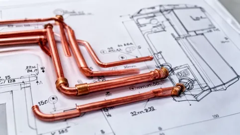 schemat instalacji co średnice rur