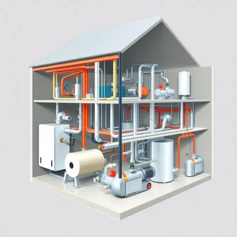 Schemat instalacji co w bloku mieszkalnym