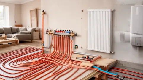 schemat instalacji co z rozdzielaczem